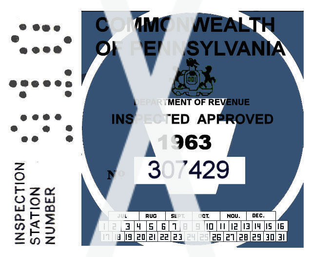 (image for) 1963 Pennsylvania INSPECTION FALL